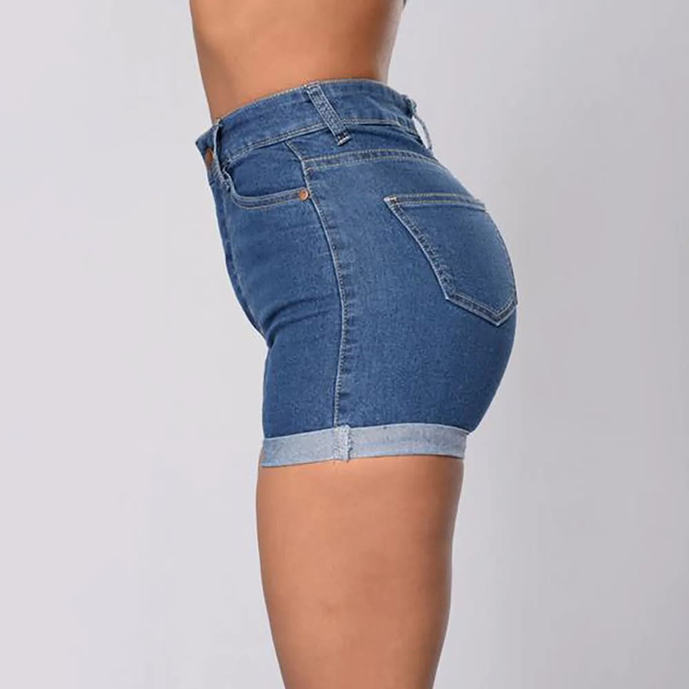 2023 High Waisted Women's Rolled Denim Shorts